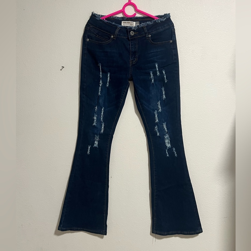 Classic Dark Blue Straight Leg Jeans